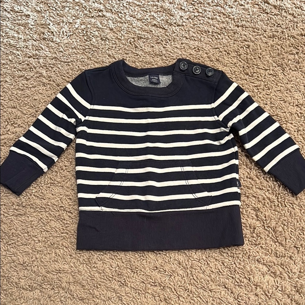 GAP Blue and White Striped Sweater Casual Knit Top